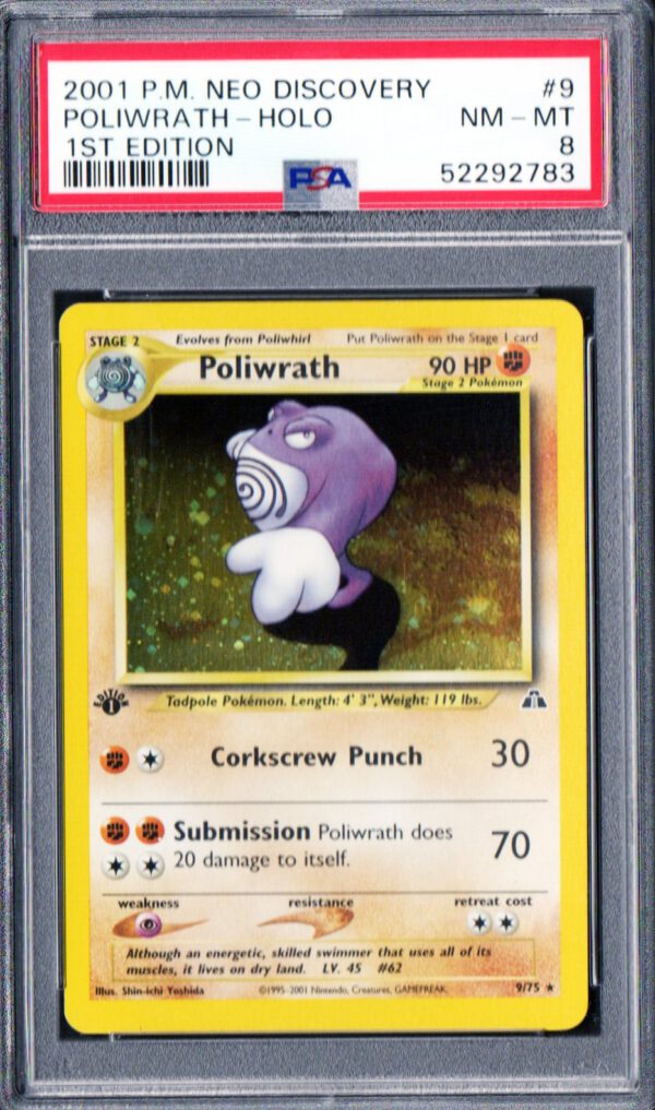 poliwrath first edition holo psa 8